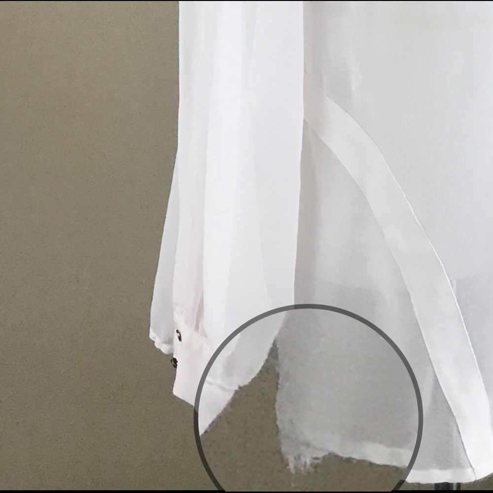 City Chic Sheer White Blouse Floral Detail - Picture 6 of 7